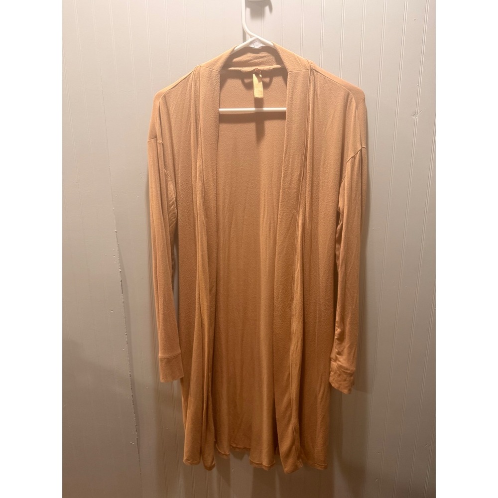 Skims Long Sleeve Open Front Duster Cardigan Camel Tan XS